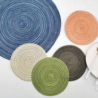 Nordic round placemat cotton yarn western placemat cotton woven placemat non slip insulation mat coaster bowl mat