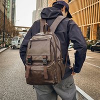 Bags Casual Backpack Business Computer Bag PU Leather Large Capacity Schoolbag High School College Student Backpack