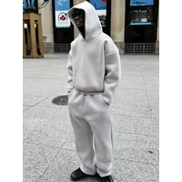 Casual Solid Couples Hooded Loose Sweatpants 2 Piece Suit Male Autumn Jogging Sweatshirt Trousers Outfits Suits