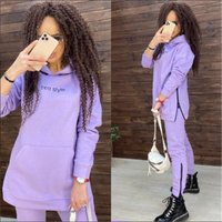 Fashion Long Sleeve Sports Leisure Hooded Suit Two piece.