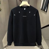 Men's Clothing Crewneck Sweat Men's Loose Design Sense Smiley Print Style Retro Instagram Style Fashionable Brand Top for Spring and Autumn