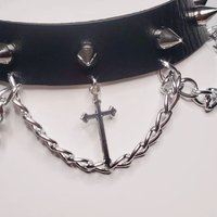 2025 New Arrivals Goth Punk Choker Sier Color Cross with Gorgeous Alternative Gothic Jewellery Necklace Wide Statement Women Gift Haruku