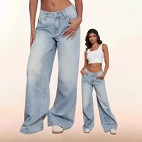 Clothing Low Waist Wide Leg Pants Retro Washed Slim Pants Spring