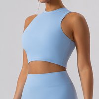Clothing Beautiful Back Half Turtleneck Breathable Yoga Suit Outdoor Running Fitness Sports Vest Outer Wear Close Fitting Dance Top
