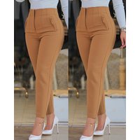 Women's fashion casual fashion solid color pants