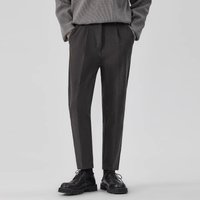 Men's Premium Wool-Like Dress Pants – Non-Iron Tapered Slim Fit Pants For Business Casual & Winter Layering