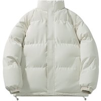  Streetwear Puffer Jacket – Oversized Winter Coat – Stand Collar – Solid Colors – Couple Matching 