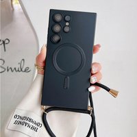 Crossbody Magnetic Phone Case Samsung Galaxy S25 S23 Ultra S24 FE S22 S21 Plus Soft Shell Shockproof Protective Cover