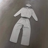 Streetwear Zip Up Hoodie & Pants Set – Printed Tracksuit – Slim Fit Pullover Matching Joggers