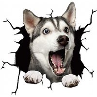 Creative cracked animal wall perforated car personalized glass stickers, dog stickers