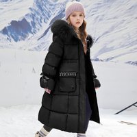 down long fur collar jacket winter style medium to large thick cotton jacket