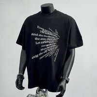 Heavyweight Cotton T Shirt Short Sleeve Loose Fit Casual Crew Neck Creative Printed Summer Top American Trendy Brand INS Style