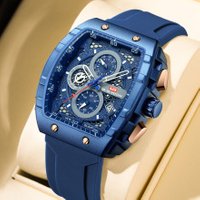 Men's Watches Luxury Chronograph Rectangle Quartz Wristwatch Waterproof Luminous Watch For Men Date Clock