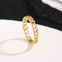 Titanium Steel Ring Niche Design, Cut Solid Hollow Peach Heart Ring, Love Accessory For Couples