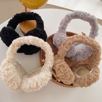 Winter earmuffs go out cold warm solid plus fleece thickened earmuffs Foldable plush earmuffs