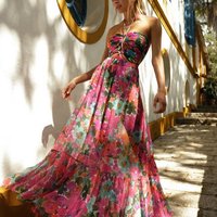 Clothing One Piece Swimsuit Drawstring Halter Neck Hollow Print One Piece Swimsuit Umbrella Skirt Set