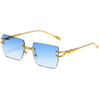 Sunglasses Square Frameless Sunglasses Personalized Cutting Edge Fashion All Match Beat Sunglasses