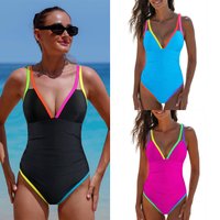 Women's Sexy Backless One-Piece Swimsuit - Solid Color Tight Bathing Suit For Vacation & Beach