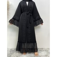 Black Islamic Abayas Muslim Women Clothing Turkey Long Robe Moroccan Caftan Islam Kaftan Ramadan Abaya For Women Dubai 2023