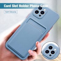 Luxury Card Holder Wallet Case For iphone 12mini 12 pro max 11pro xr x xs max 8 7 plus se 2020 se2 12pro Liquid Silicone Cover