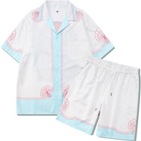 clothing high street floral shirt suit rural retro street shirt casual cardigan shorts matching
