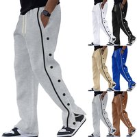 2026 Cross-Border Casual Pants With Buttons, Spring And Autumn Style, Loose Straight-Leg Drawstring Plus Size
