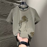 Ice Silk Short Sleeve T Shirt Casual Round Neck Cooling Clothing Trendy Summer Half Sleeve