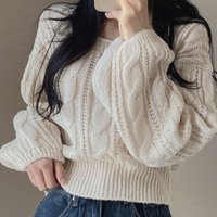 Clothing Chunky Knit Sweater Short Sleeve Square Neck Casual Pullover Ribbed Crochet Top Black White Gray