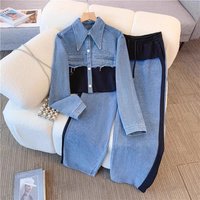 Clothing Casual Suit Spring Autumn Long Sleeved Top Wide Leg Long Pants Two Piece Suit