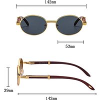 Fashion Oval 2024 Trendy Designer Wooden Sunglasses Fashion Glasses Vintage Lentes De Sol Mujer Zonnebril