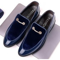 British leather suede patent leather loafers wedding shoes