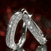 Fashion jewelry three sides full diamonds rhinestone ear clip earrings