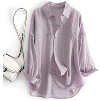 Japanese light luxury spring summer loose breathable Tencel long sleeved shirt design casual shirt sun protection clothing