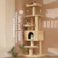 Large Cat Tree Towering Stand with Bed Cat Scratching Post Home Use Cat Frame Trunk