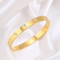 Jewelry & Accessories fashion diamond studded titanium steel bracelet for girls high end gold plated niche design versatile bracelet