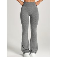 K Yoga High Waisted Belly Cinching Slimming Three dimensional Texture Wide Thread Flared Pants Casual Versatile