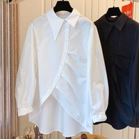 Clothing design loose shirt asymmetrical temperament shirt tops