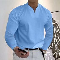 Clothing V Neck Long Sleeved T Shirt Top Breathable Casual