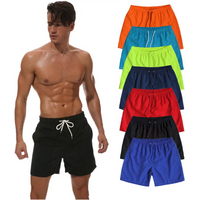 Summer Elastic Waist Custom Swim Shorts Running Polyester Swim Trunks Mesh Beach Shorts Men562