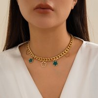 French elegant five leaf clover simple wind necklace sweet flower necklace