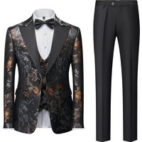 printed suit three piece performance suit