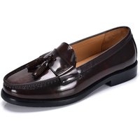 British Style Trendy Slip On Shallow Mouth Patent Leather Business Casual Formal Tassel Loafers