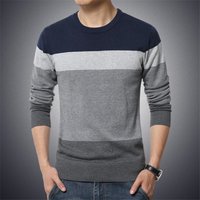 Autumn Winter Sweater 2024 Korean style Crewneck Striped Pullover Knitted Sweater Student Base Sweater Foreign Trade