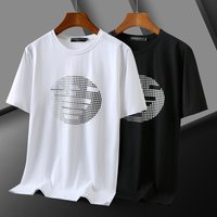 Men's Clothing pure cotton hot sale high end craft printing pure cotton pull on round neck t shirt summer large size short sleeved t shirt