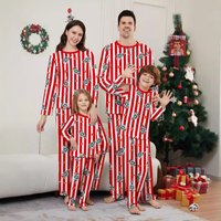 Christmas Tree Parent Suit Foreign Trade Striped Print Couple Pajamas Christmas Holiday Parent Home Clothes