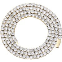Jewelry Cubic Zirconia Tennis Chain Necklace 3 5mm Spring Clasp Hip Hop Trendy Bracelet