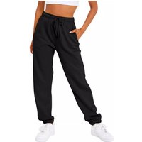 Women's High Waist Fleece Loose Jogger Pants With Drawstring For Winter - Streetwear Casual Trousers (Gray/Black/White, S-3XL)