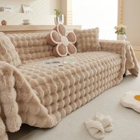 Winter rabbit plush sofa towel cover winter thick non slip sofa cover style cushion