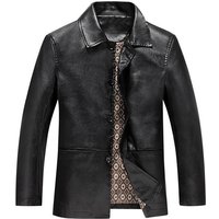 Large Leather Jackets Middle Aged Elderly Style Lapels Spring Autumn