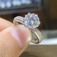 American Moissanite Diamond For Women 2 Carat PT950 Plated Couple Rings Proposal Wedding Ring